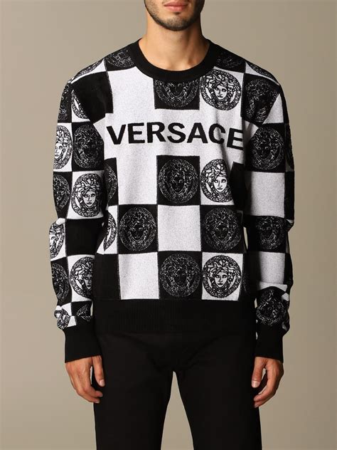 pull homme versace|Versace men's cardigans.